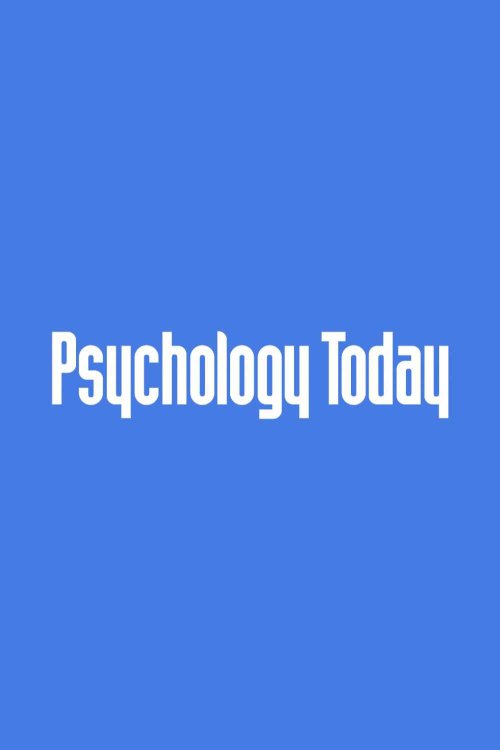 Psychology Today logo with bold white text on a solid blue background.